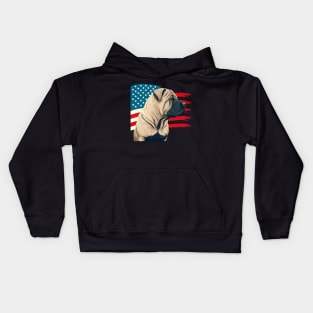 Patriotic Shar-Pei Proud Dog Kids Hoodie